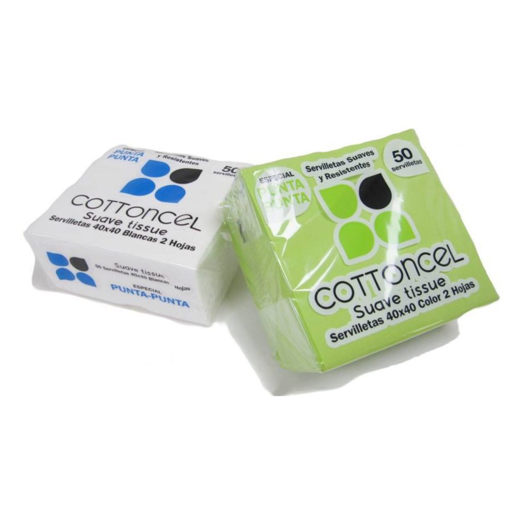 Servilleta punta punta 1/4 2 capas 40x40 cm PQ 50 ud / CJ 24