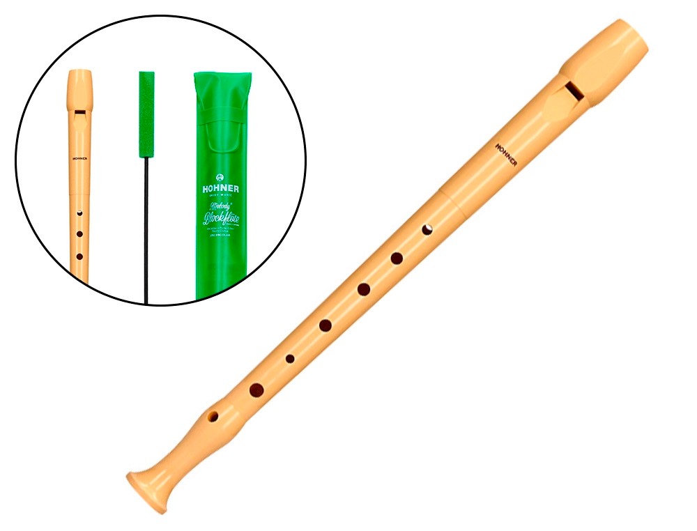 [18829] FLAUTA HOHNER 9508 COLOR MARFIL FUNDA VERDE
