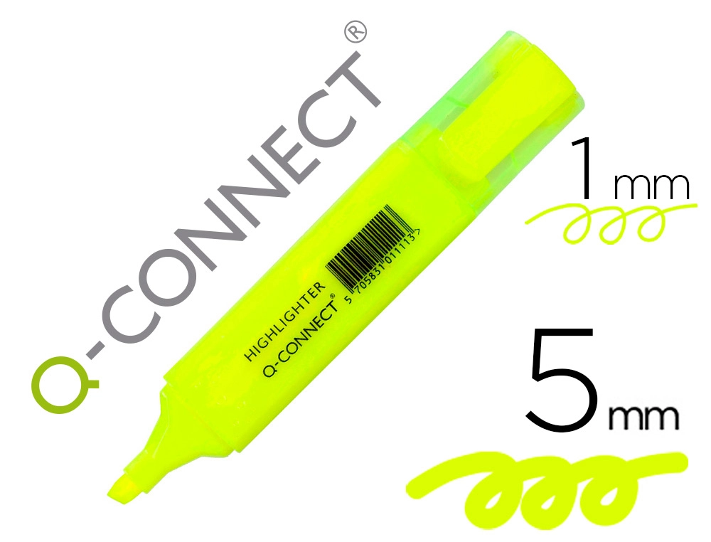 ROTULADOR Q-CONNECT FLUORESCENTE AMARILLO PUNTA BISELADA- KF01111