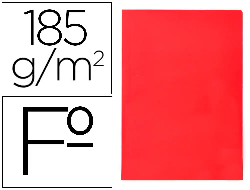 SUBCARPETA LIDERPAPEL FOLIO ROJO INTENSO 180G/M2