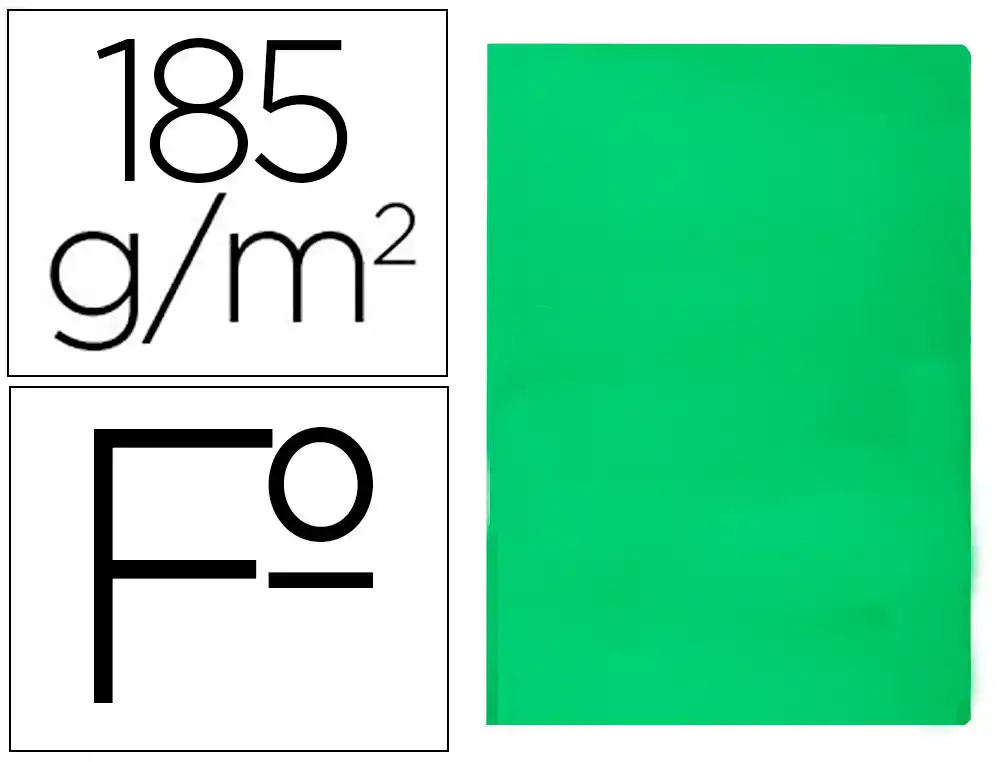 SUBCARPETA LIDERPAPEL FOLIO VERDE INTENSO 180G/M2 - SC10