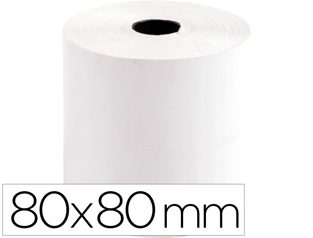 [35089] ROLLO SUMADORA TERMICO Q-CONNECT 80 MM ANCHO X 80 MM DIAMETRO SIN BISFENOL A