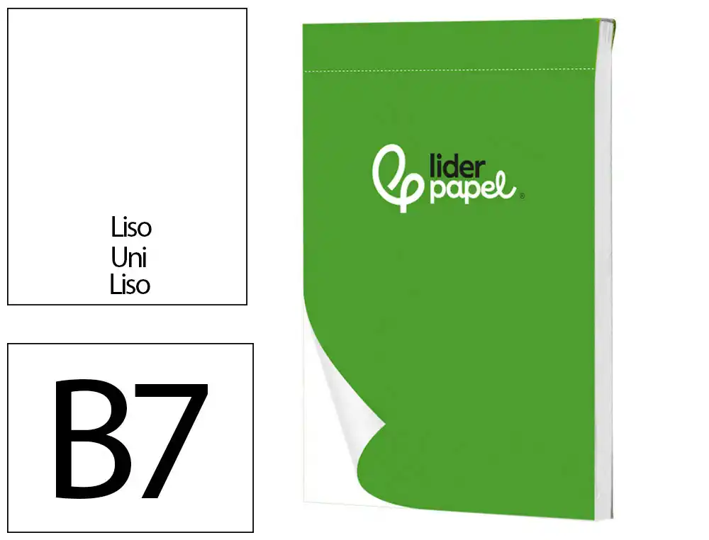 [10437] BLOC NOTAS LIDERPAPEL LISO B7 80 HOJAS 60G/M2 PERFORADO