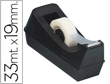 PORTARROLLO SOBREMESA Q-CONNECT PLASTICO PARA CINTA DE 33 M COLOR NEGRO