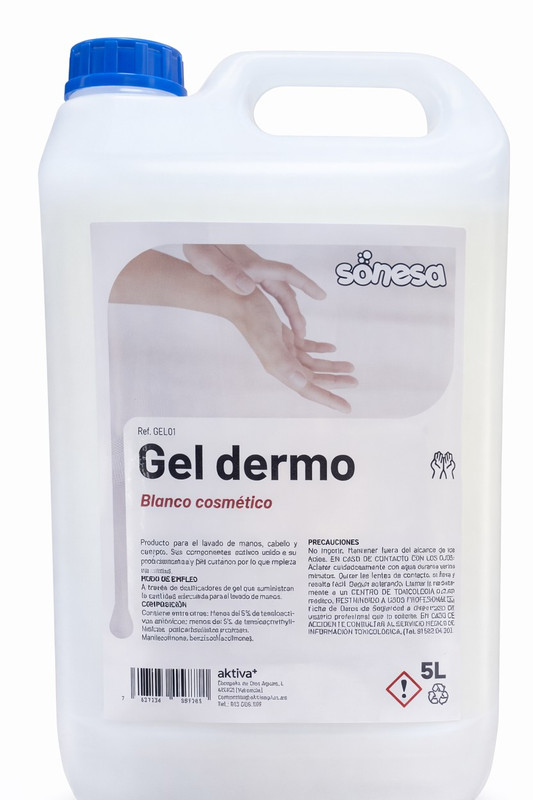 [AKTGEL01] Jabon gel de manos dermo blanco cosmético Garrafa 5 L