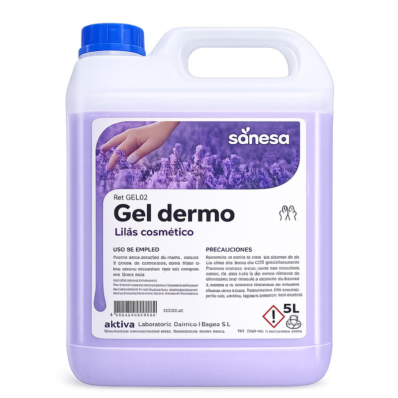 [AKTGEL02] Jabon gel de manos dermo lilas cosmético Garrafa 5 L