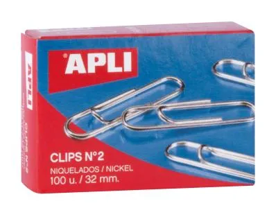 C.CLIPS NIQUEL  Nº2 32MM 100U.