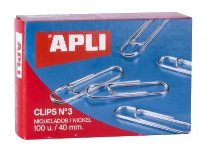 C.CLIPS NIQUEL  Nº3 40MM 100U.