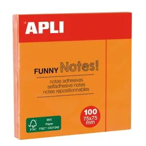 NOTES 75X75  NARANJA BRILLANTE