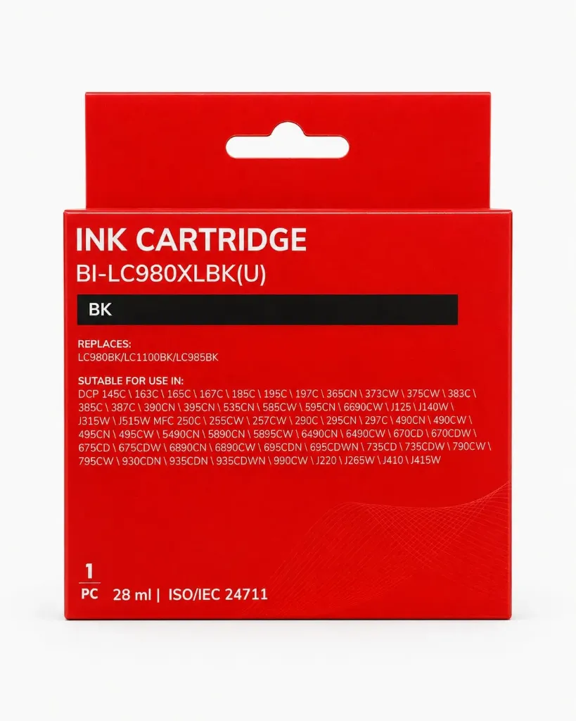Brother LC980XL/LC1100XL/LC985XL Negro Cartucho de Tinta Generico - Reemplaza LC980BK/LC1100BK/LC985BK