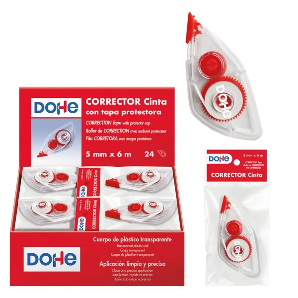 CORRECTOR CINTA FRONTAL CON TAPA 5 MM X 6 M RO