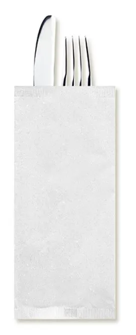 [KNSPCGBL] Sobre Papel Portacubiertos 11x25cm Blanco (Con Servilleta) 800u Granel