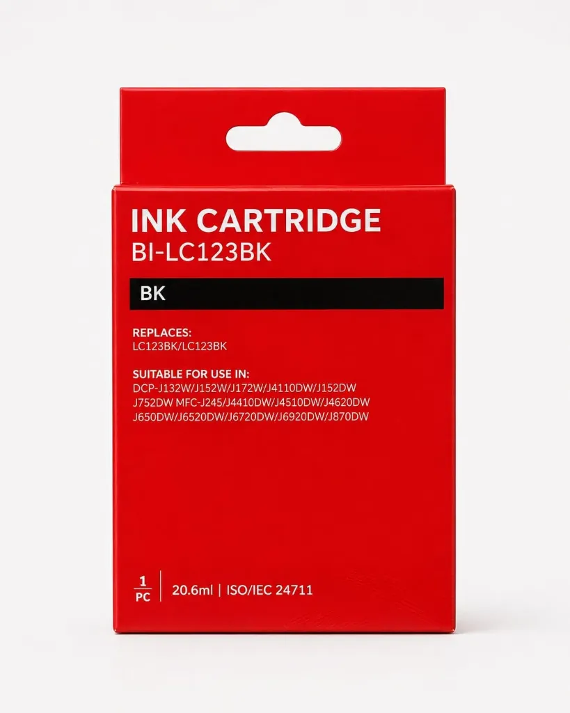 [BI-LC123BK] Brother LC123XL/LC121XL Negro Cartucho de Tinta Generico - Reemplaza LC123BK/LC121BK