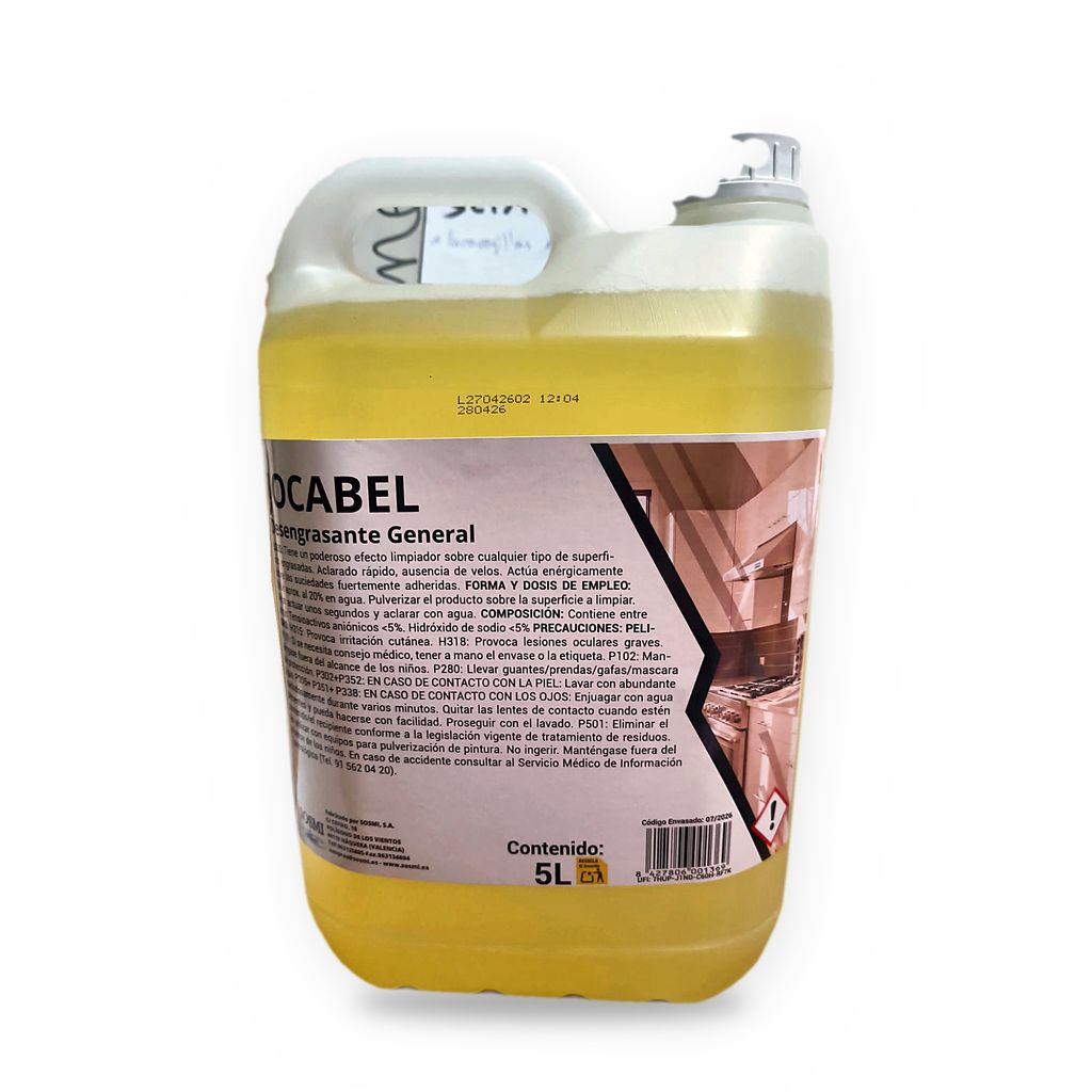 [SHG5005503] Desengrasante general JOCABEL Garrafa 5 L