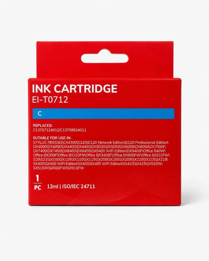 Epson T0712/T0892 Cyan Cartucho de Tinta Generico - Reemplaza C13T07124012/C13T08924011