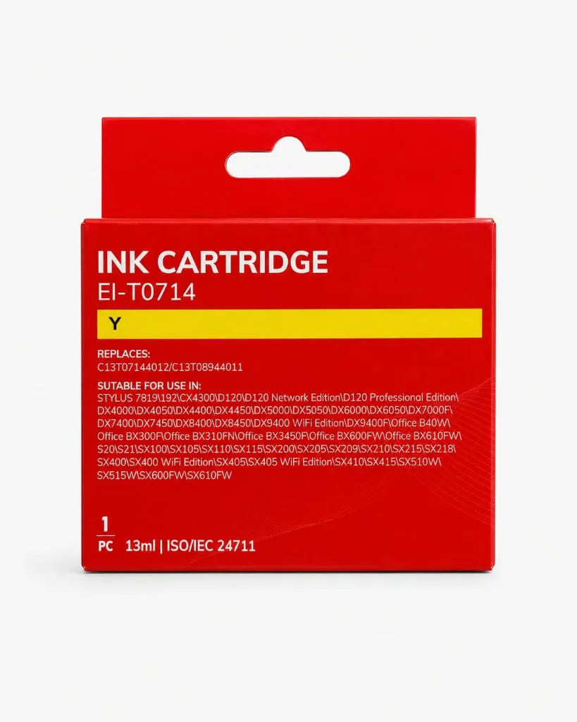 Epson T0714/T0894 Amarillo Cartucho de Tinta Generico - Reemplaza C13T07144012/C13T08944011