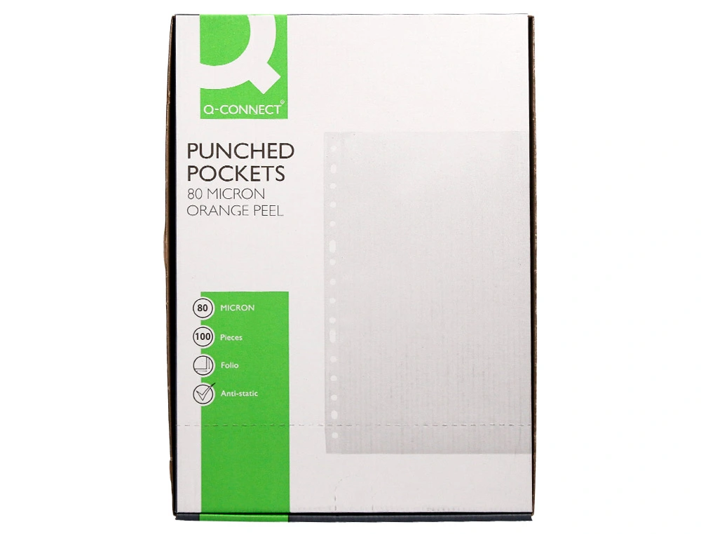 [63405] FUNDA MULTITALADRO Q-CONNECT FOLIO 80 MC PIEL DE NARANJA CAJA DE 100 UNIDADES KF02448