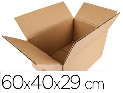[75236] CAJA PARA EMBALAR Q-CONNECT AMERICANA CARTON RECICLADO CANAL SIMPLE 5 MM COLOR KRAFT 600X400X290 MM