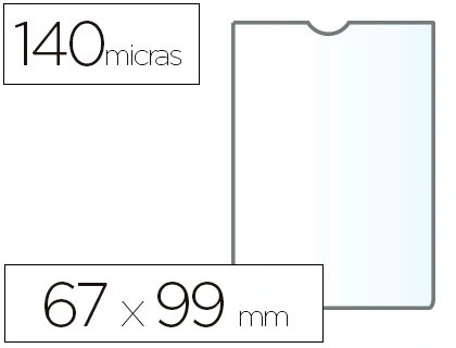 [76144] FUNDA PORTADOCUMENTO ESSELTE PLASTICO TRANSPARENTE 140 MICRAS TAMAÑO 67X99 MM