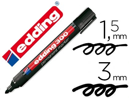 [76497] ROTULADOR EDDING MARCADOR PERMANENTE 300 NEGRO PUNTA REDONDA 1,5-3 MM RECARGABLE