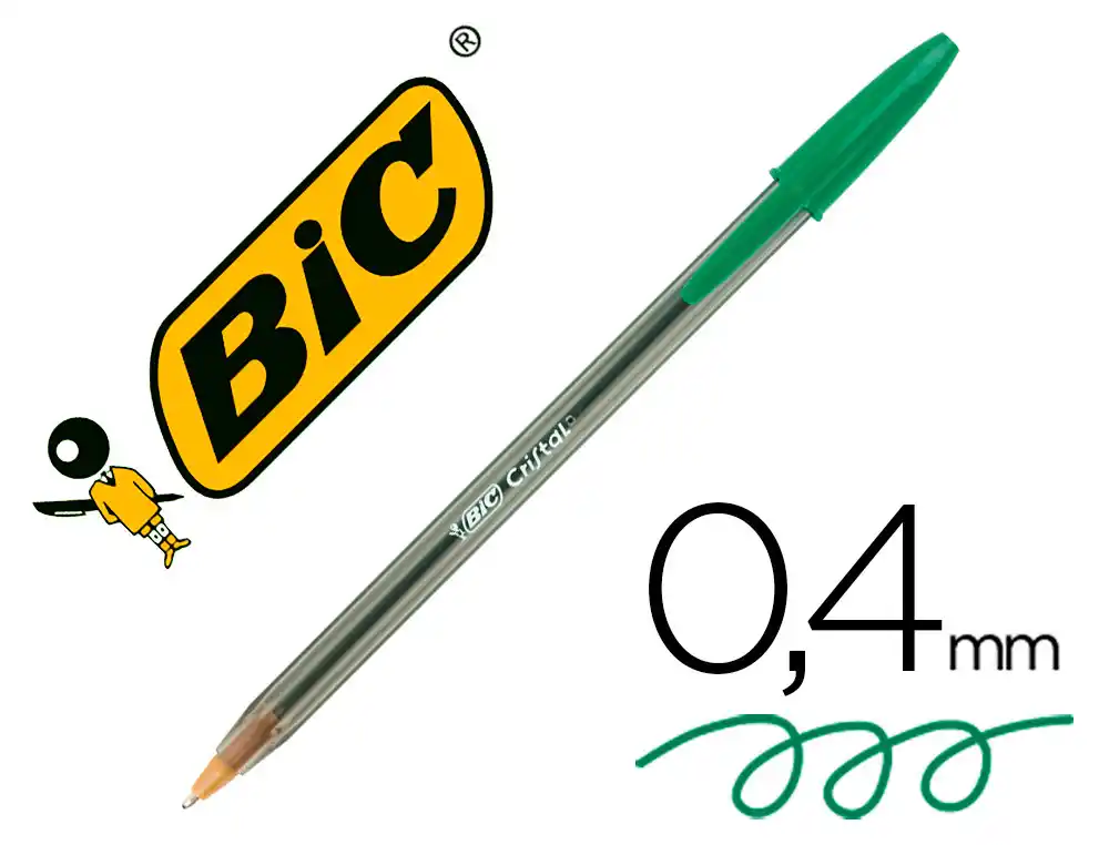 [92382] BOLIGRAFO BIC CRISTAL ORIGINAL TINTA VERDE UNIDAD
