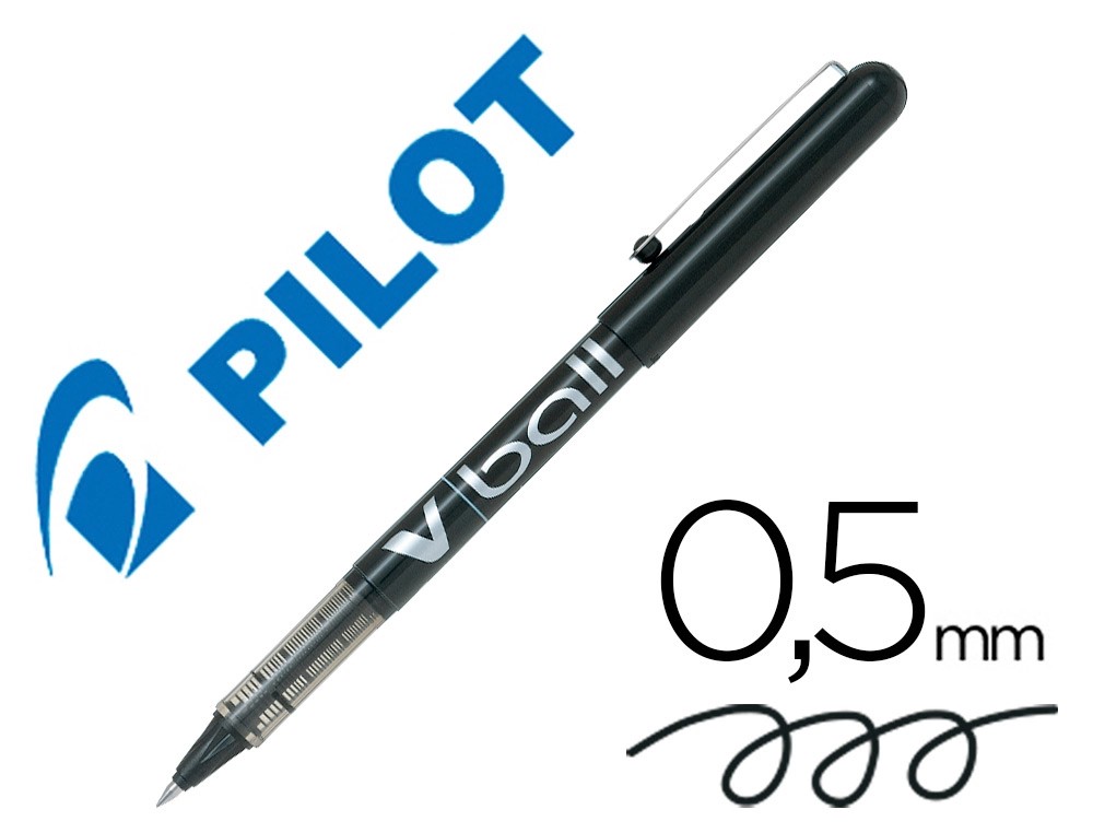 [99130] ROTULADOR PILOT ROLLER V-BALL NEGRO 0.5 MM